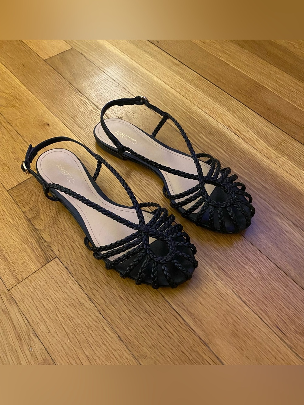 Arezzo Chic Braided Strap Sandals